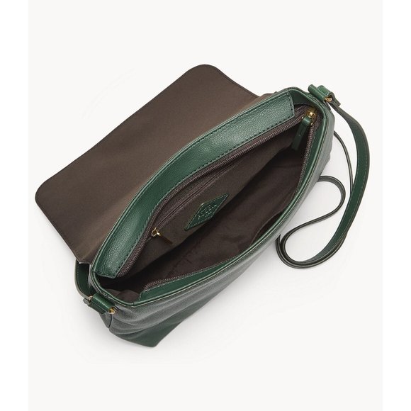 New Fossil Gabriella Medium Flap Crossbody Pine Green - Picture 4 of 4
